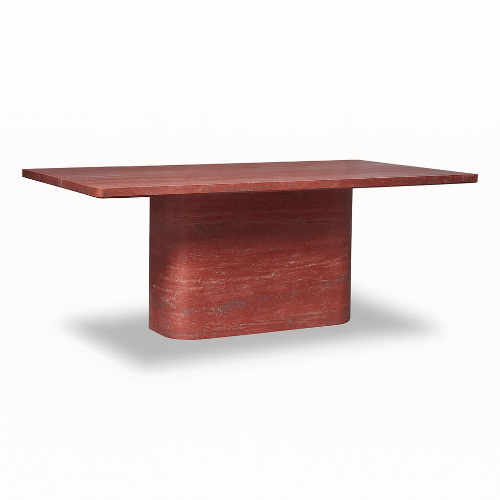 Pietra Rectangular Genuine Travertine Dining Table  38" x 71" - Holzsch