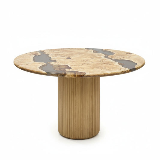 Marcel Poplar Burl Dining Table (Round) Ø48''