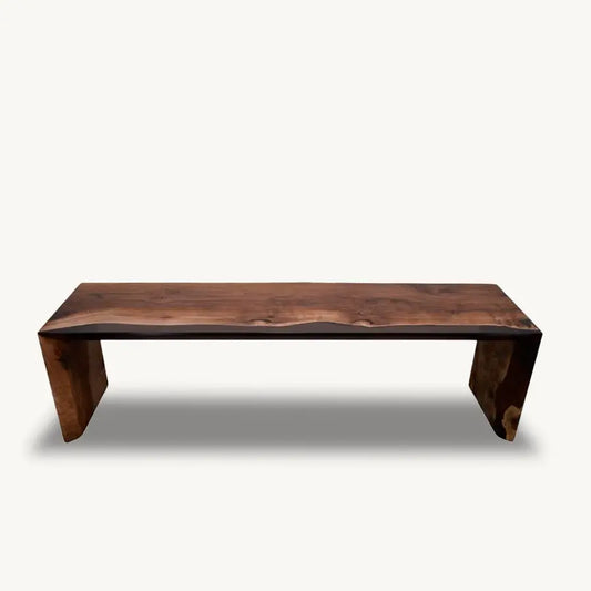 Rustic Hickory & Epoxy Entryway Bench 60" Holzsch Furniture