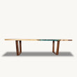 Saman Dining Table Blue Epoxy - Custom, Live Edge Design - Holzsch