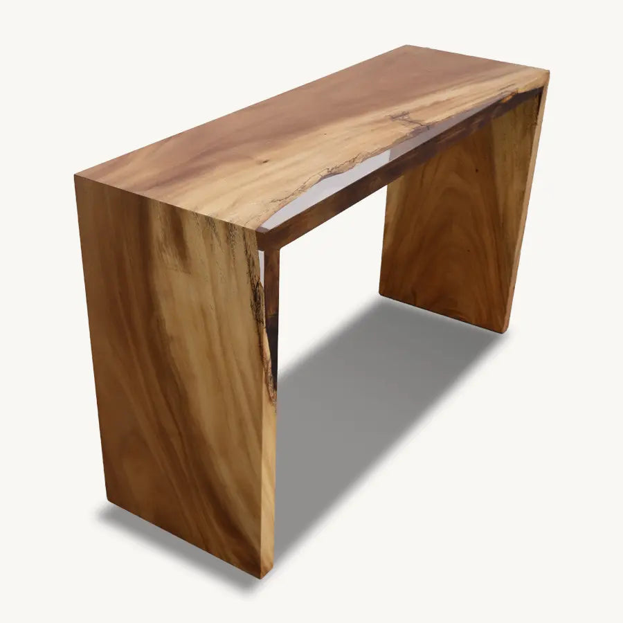 Samean Apple Saman Epoxy Waterfall Console Table - Custom, Transparent Epoxy – Holzsch