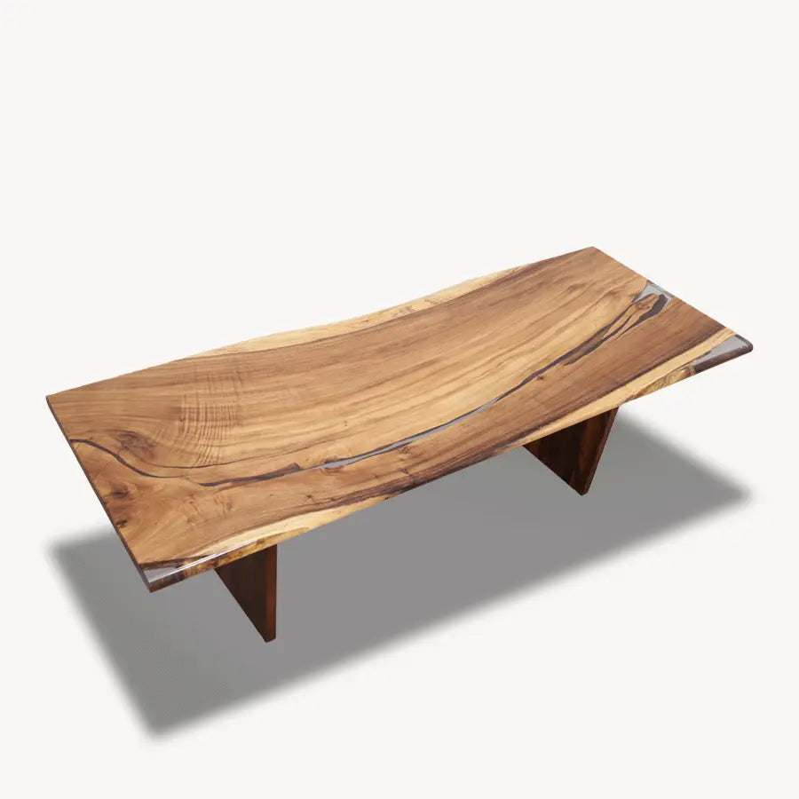 Saman Shield Dining Table - Custom, Live Edge, Matching Wood Legs - Holzsch