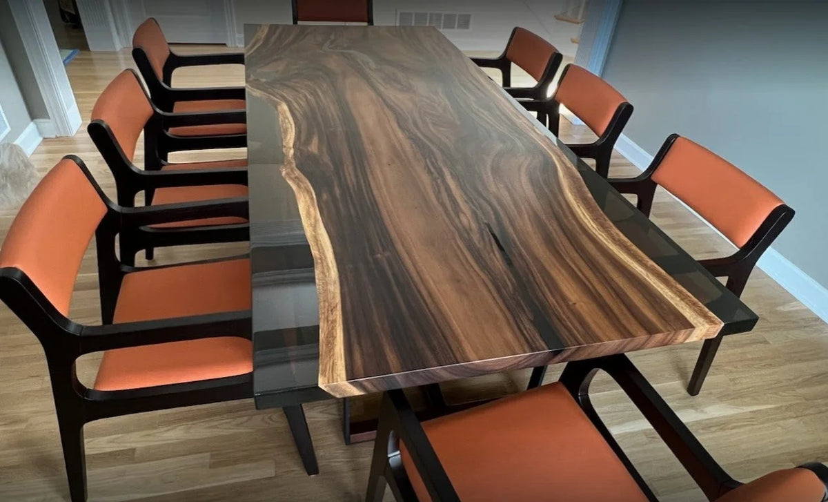 Unique Live Edge Epoxy Tables and Chairs | Custom Furniture