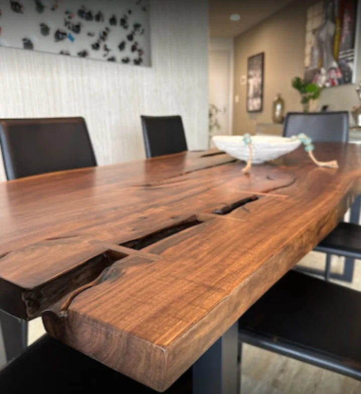 Unique Live Edge Epoxy Tables and Chairs | Custom Furniture