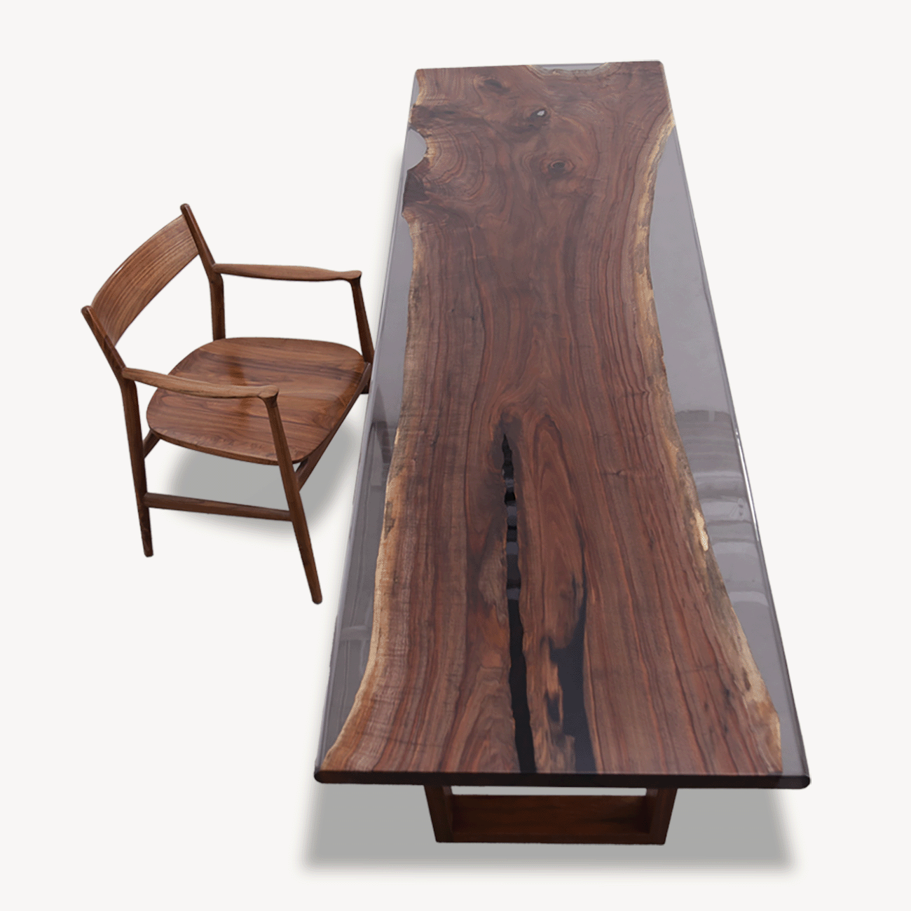 Sedon Epoxy Walnut Dining Table 32" x 106" - Holzsch