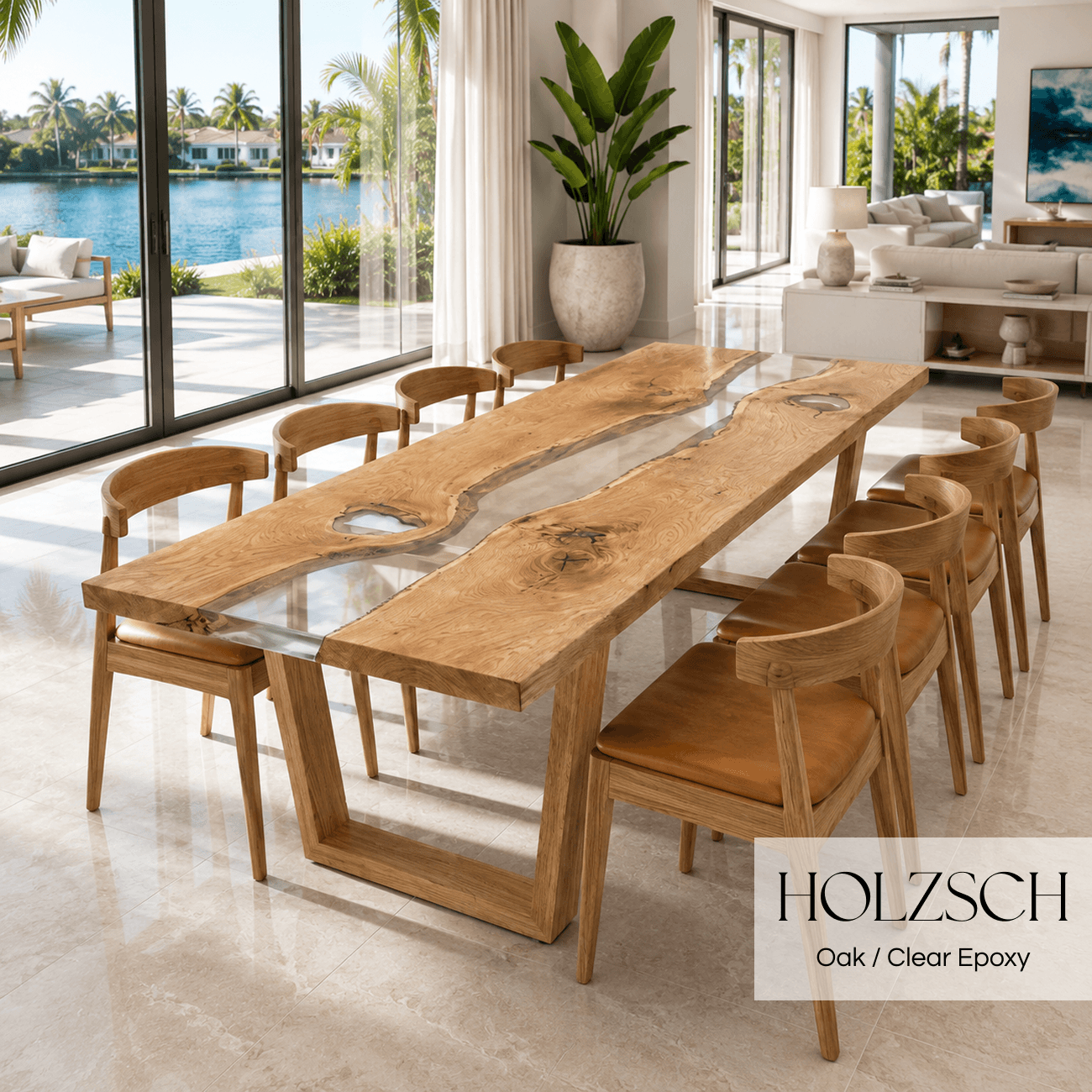 Sedon Oak Clear Epoxy Dining Table_Holzsch