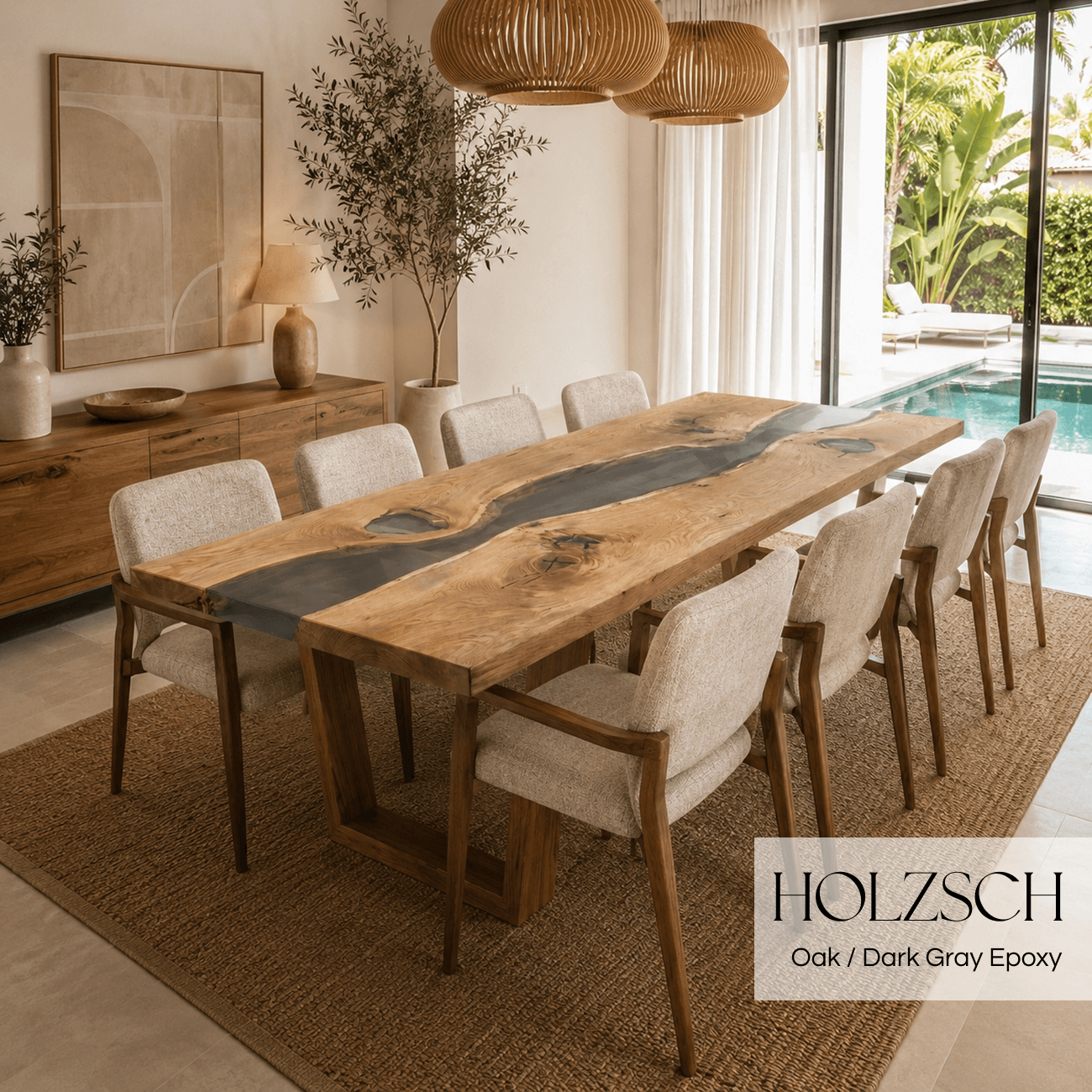 Sedon Oak Clear Epoxy Dining Table_Holzsch