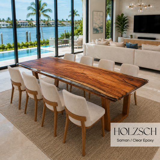 Sedon Saman Clear Epoxy Large Dining Table_Holzsch