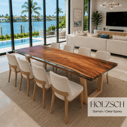 Sedon Saman Clear Epoxy Dining Table