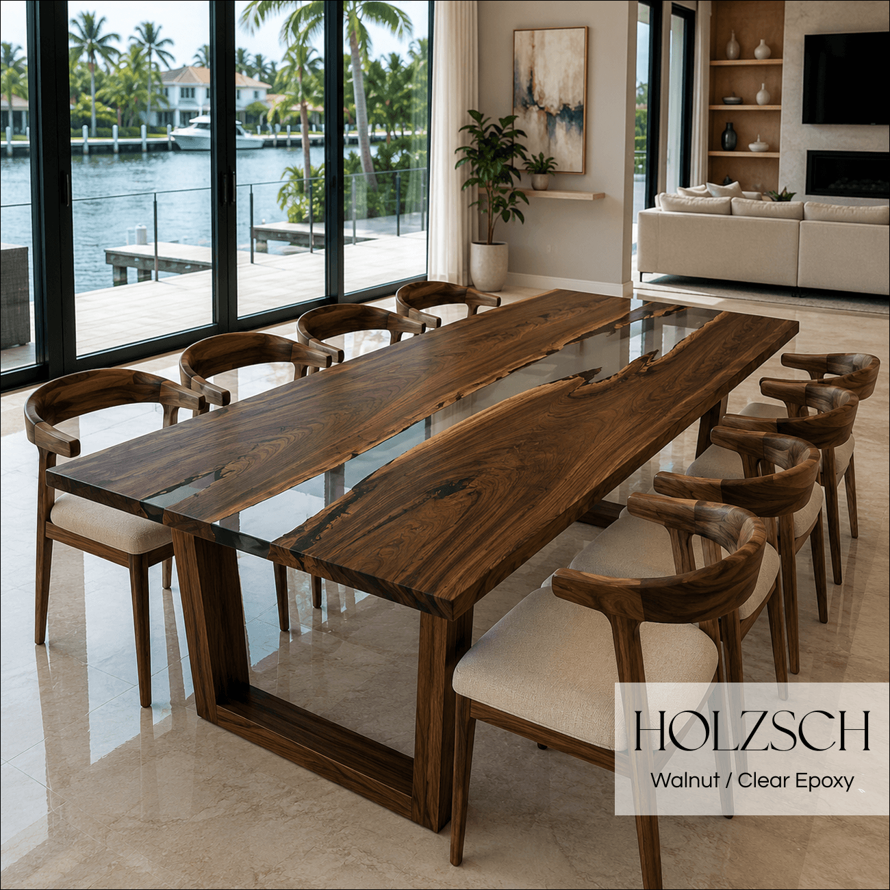 Walnut Clear Epoxy Dining Table_Holzsch