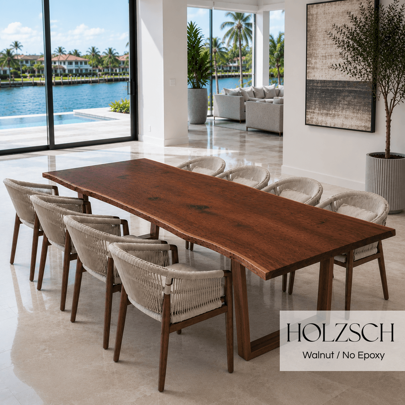 Sedon Walnut Solid Wood Dining Table_Holzsch