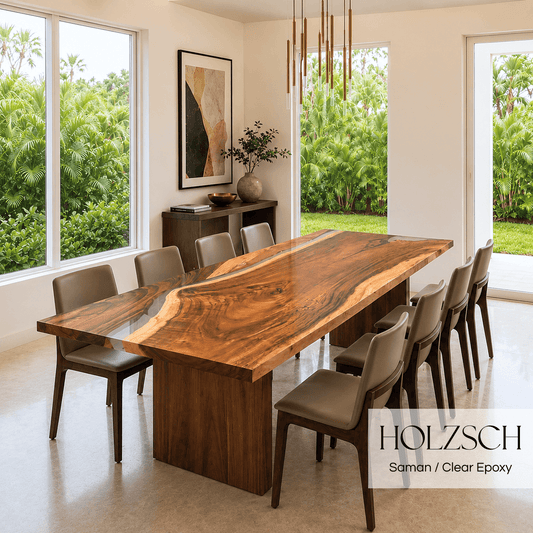 Select Saman Clear Epoxy Dining Table 