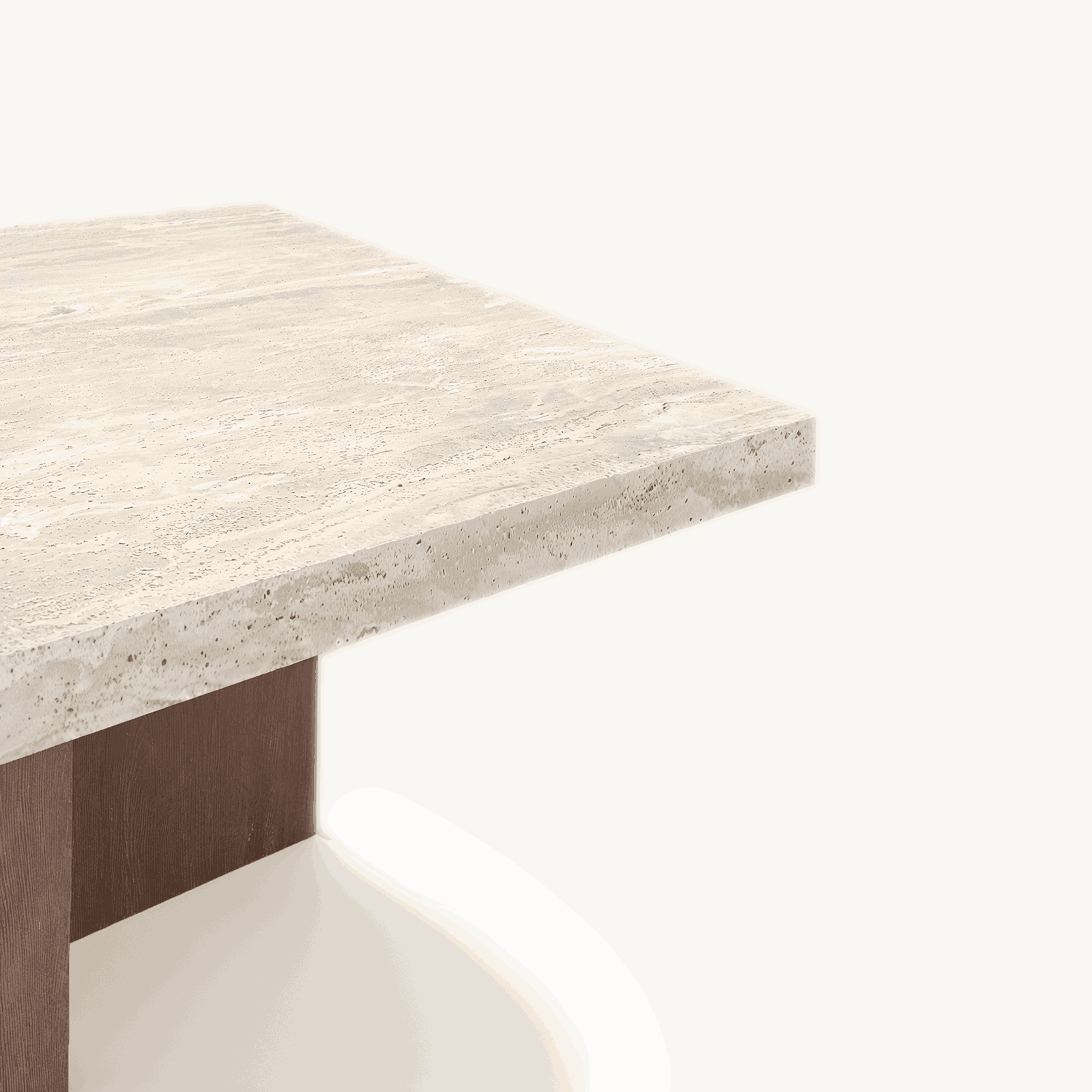 Quadrina Square Dining Table - Genuine Travertine Top 60"x 60" - Holzsch