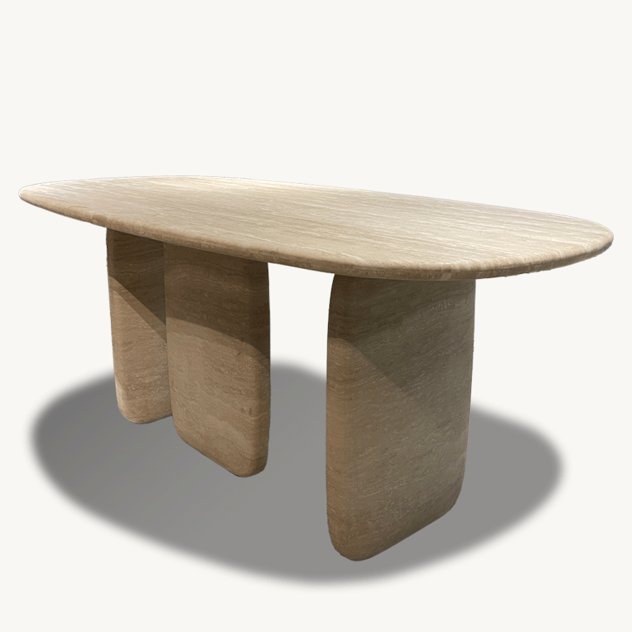 Stone H Dining Table - Classico Travertine - Holzsch