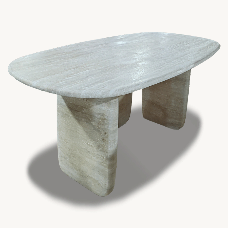 Stone H Dining Table - Classico Travertine - Holzsch