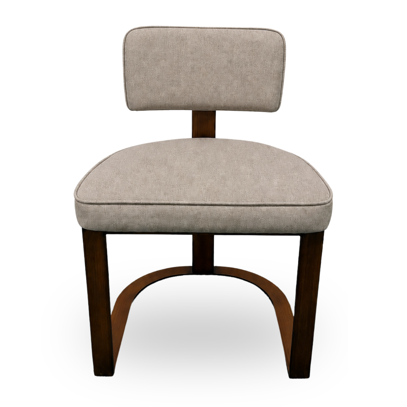 Modern Dining Chair Taupe Fabric Upholstery and Steel Frame. Holzcsh 