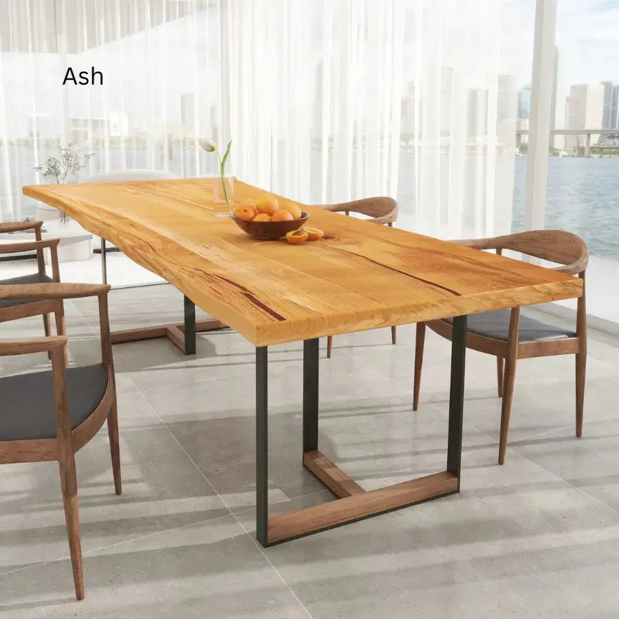 Design Your Bespoke Tuco Live Edge Slab Dining Table - Custom Made Holzsch Furniture