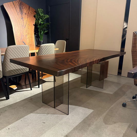 Tuco Brown Saman Rectangular Dining Table 39" x 82"- Live Edge - Holzsch