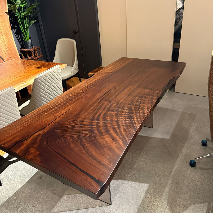 Tuco Brown Saman Rectangular Dining Table 39" x 82"- Live Edge - Holzsch