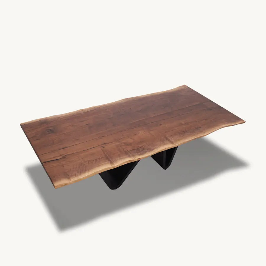 The W Walnut Solid Wood Dining Table - Modern, Handcrafted Design - Holzsch