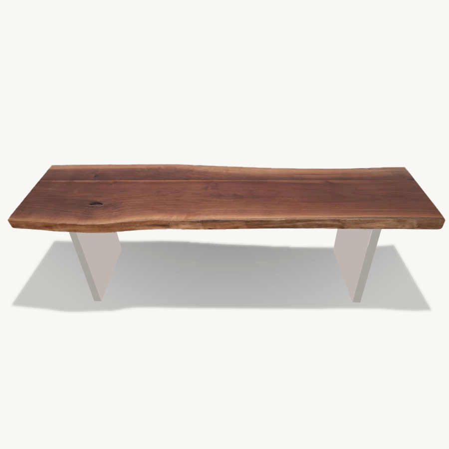 Walnut Plexiglass Bench 60" Holzsch Furniture