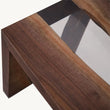 Walnut Epoxy Bench - Side Table, Waterfall Legs, Transparent Epoxy - Holzsch