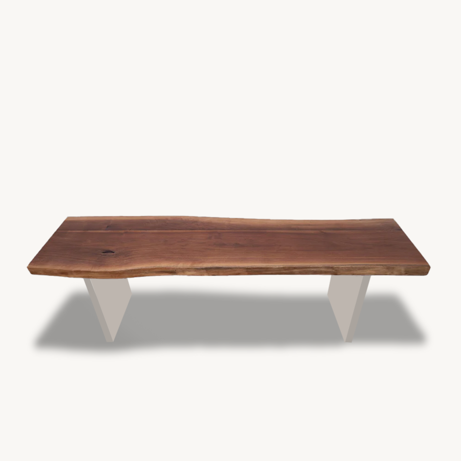 Walnut Plexiglass Bench 60" Holzsch Furniture