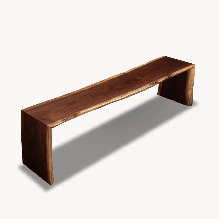 Walnut Waterfall Entryway Bench 72" Floor Item Holzsch Furniture