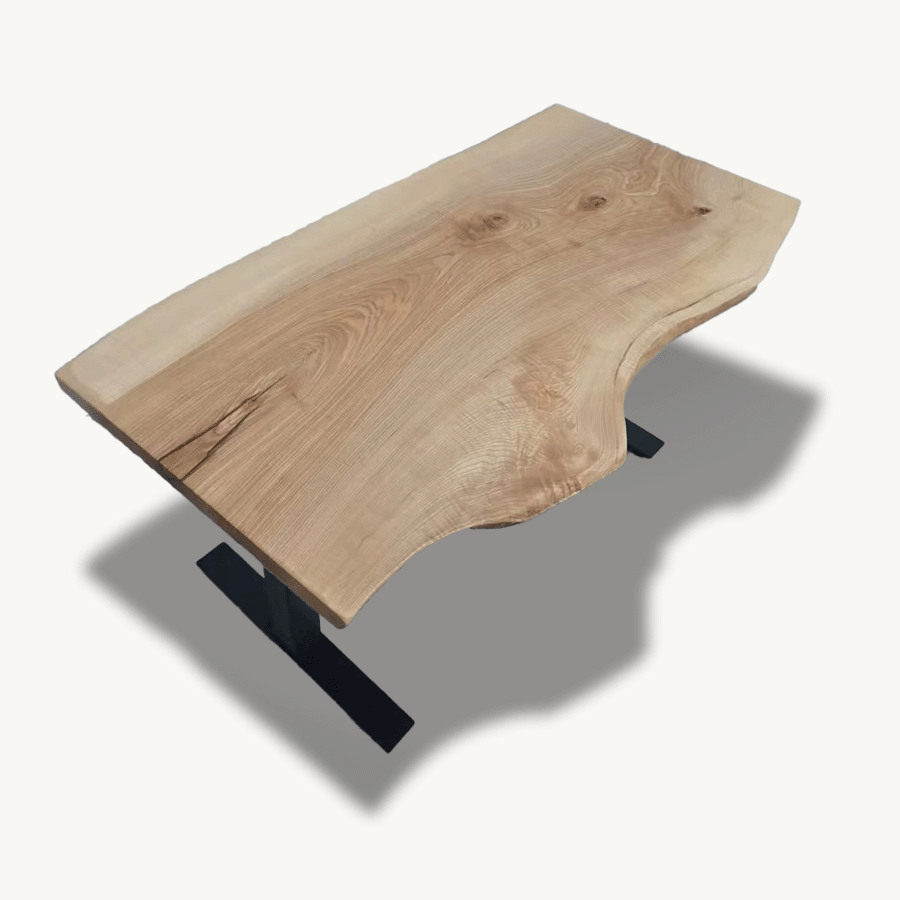 Live Edge Ash Sit-Stand Desk with Height Control - Ergonomic Office Desk Holzsch Furniture