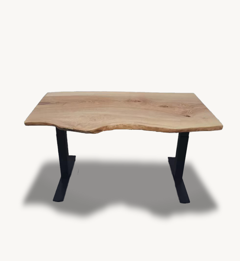 Live Edge Ash Sit-Stand Desk with Height Control - Ergonomic Office Desk Holzsch Furniture