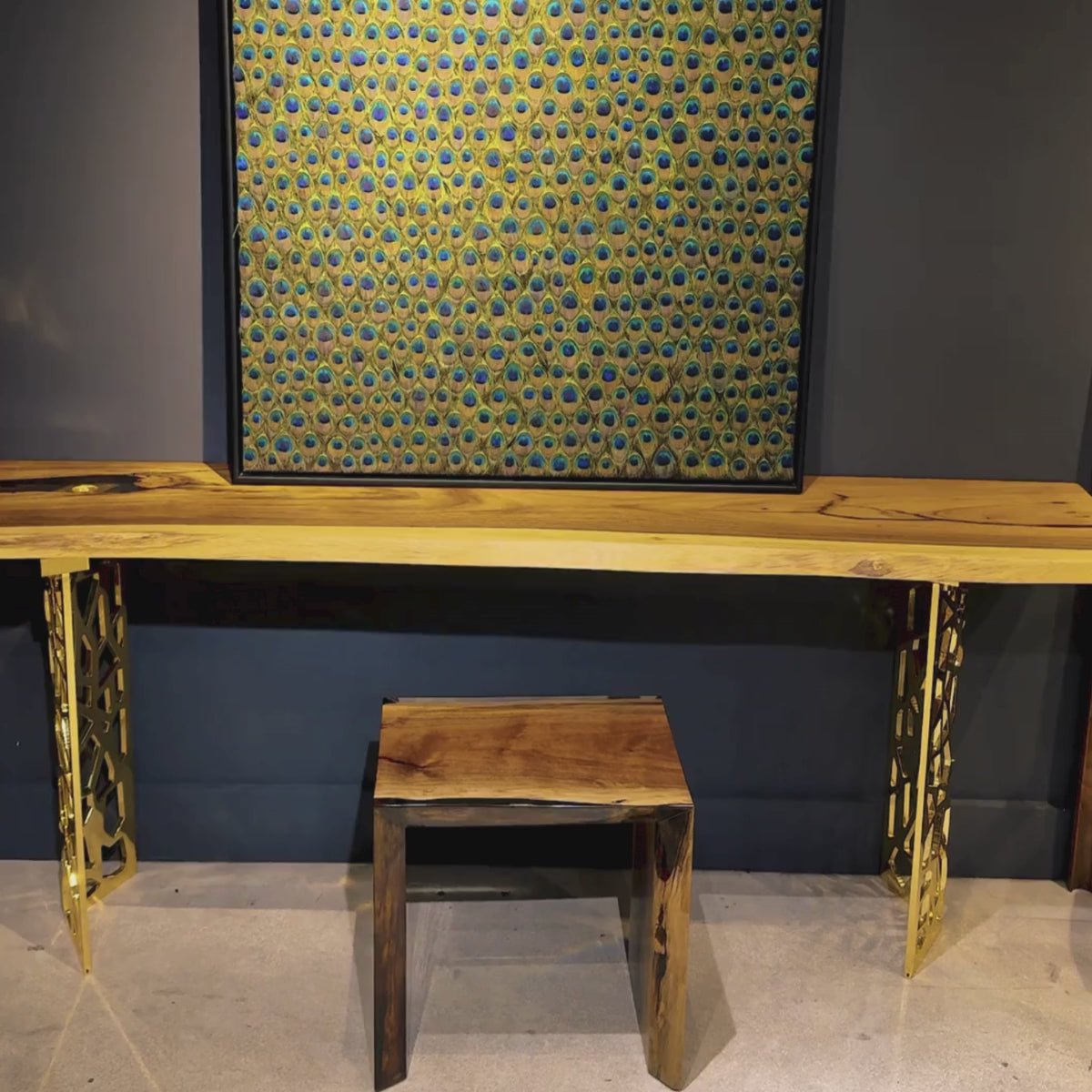 Solid Monkey Pod Console Table