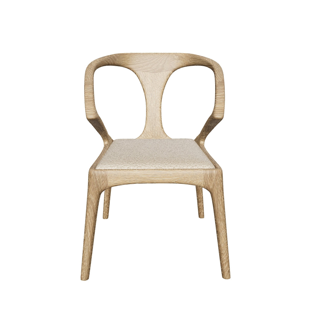 Bespoke Luca Minimalistic Wooden Dining Chair - Grey, White Cream, Black
