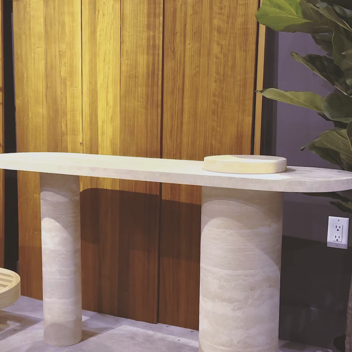 Travertine Console Table